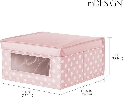 Miniatura 4 de mDesign Caja organizadora de almacenamiento de tela apilable mediana y suave con ventana frontal y tapa para dormitorio de niñosniños, sala de