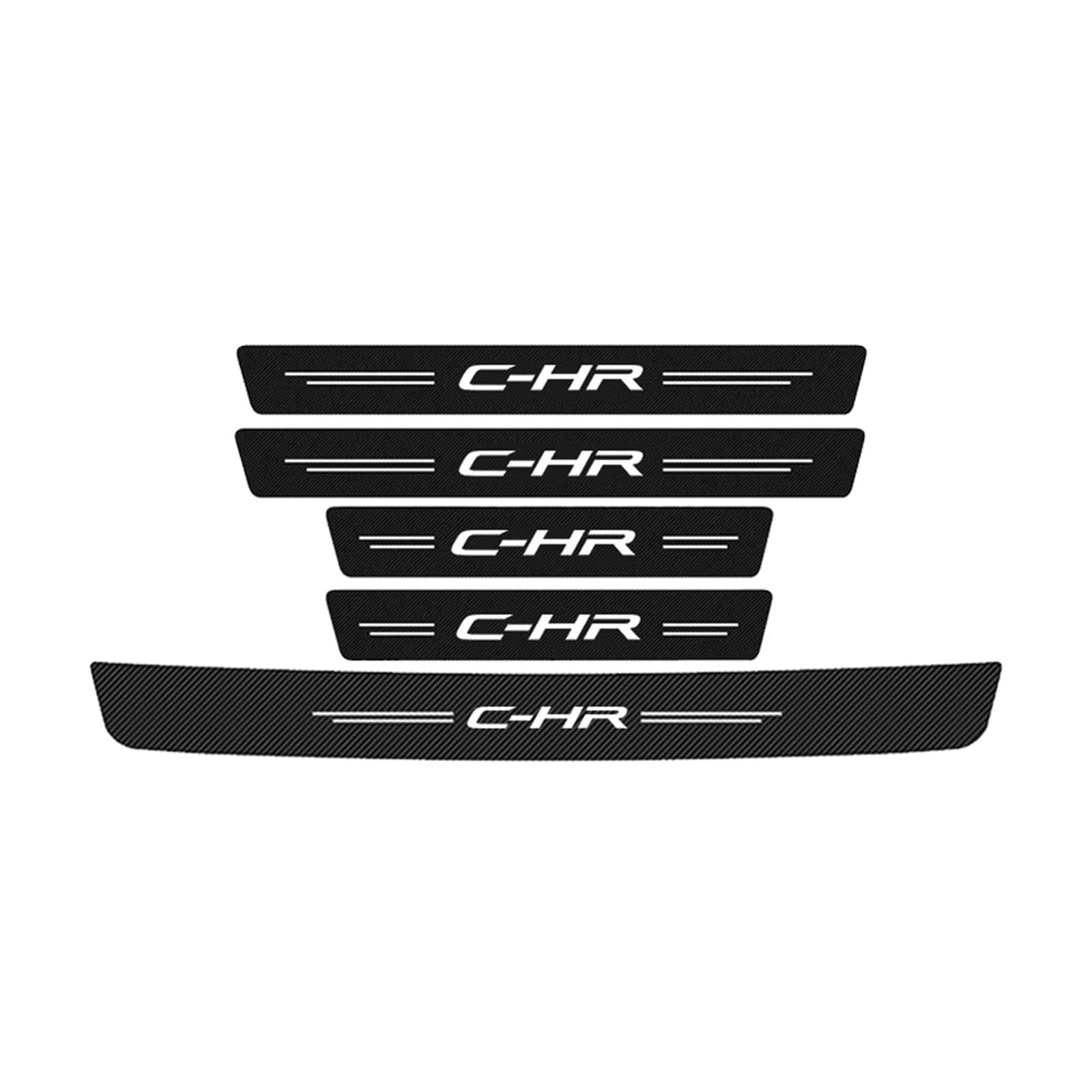 Mpxqisvb Black 5Pcs Car Door Sill Protector Strips For Toyota Chr C-Hr 2016-2022,Car Door Sill Scuff Plate Carbon Fiber Kick Plates Automobile Threshold Protection Sticker