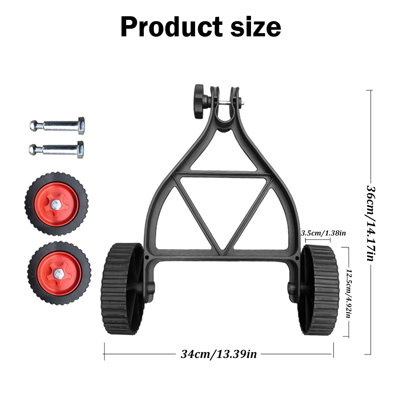 Lawn Mower Support Wheel, Support Wheels For Weed Trimmer, String Trimmer Support Wheels Attachment Wheels Auxiliary Walk Behind Weed Wacker Wheels for Grass Eater Holder Black