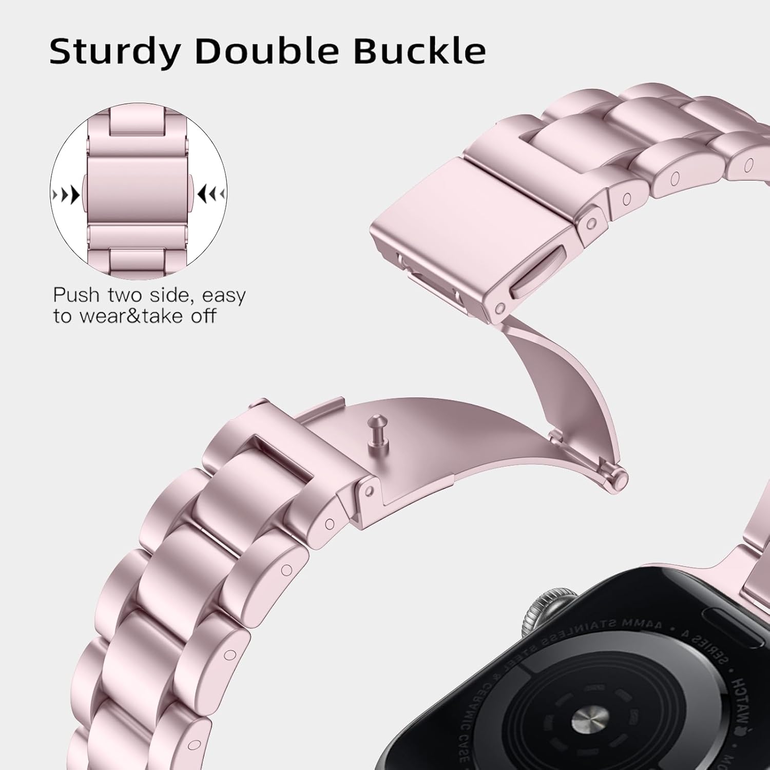 Thin Stainless Steel Bands Compatible with Apple Watch 38mm 40mm 41mm 42mm 44mm 45mm 46mm for Women, Metal Straps for iWatch Series 11 10 9 8 7 6 5 4 3 2 1 SE - Image 3