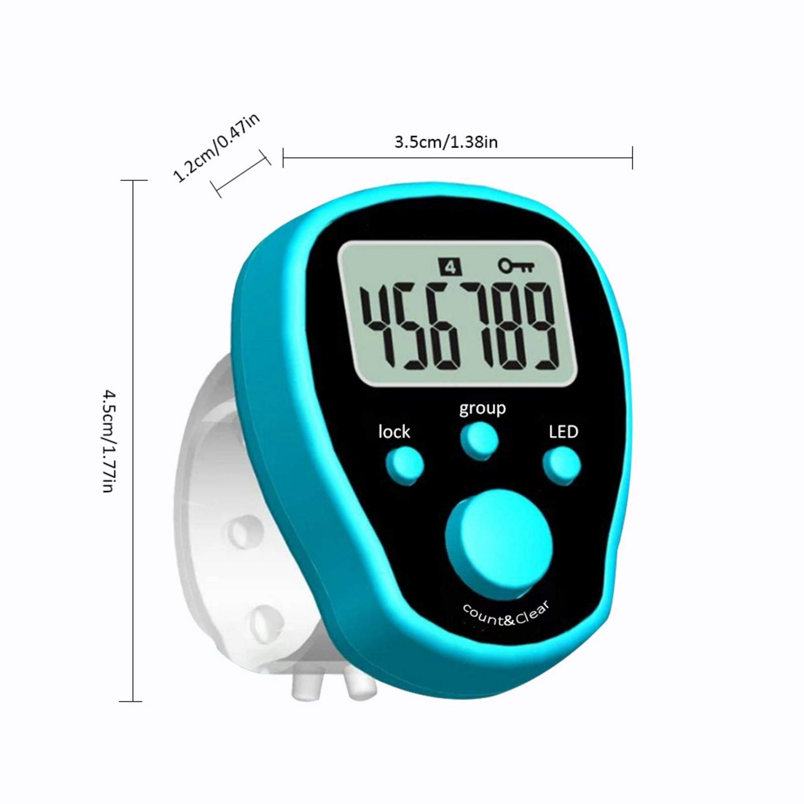 Contatore digitale Tasbeeh, contatore elettronico per le dita, contatore Tasbeeh con luce LED, funzione di blocco, contatore per dita alimentato a batteria, per casa, all'aperto, viaggi