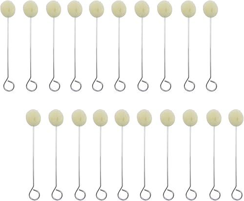 50 Paquetes de Lana Daubers Pelota Cepillo de Piel Tinte de Cuero Aplicador de Tinte Dauber con Mango de Metal para Proyectos DIY Manualidades