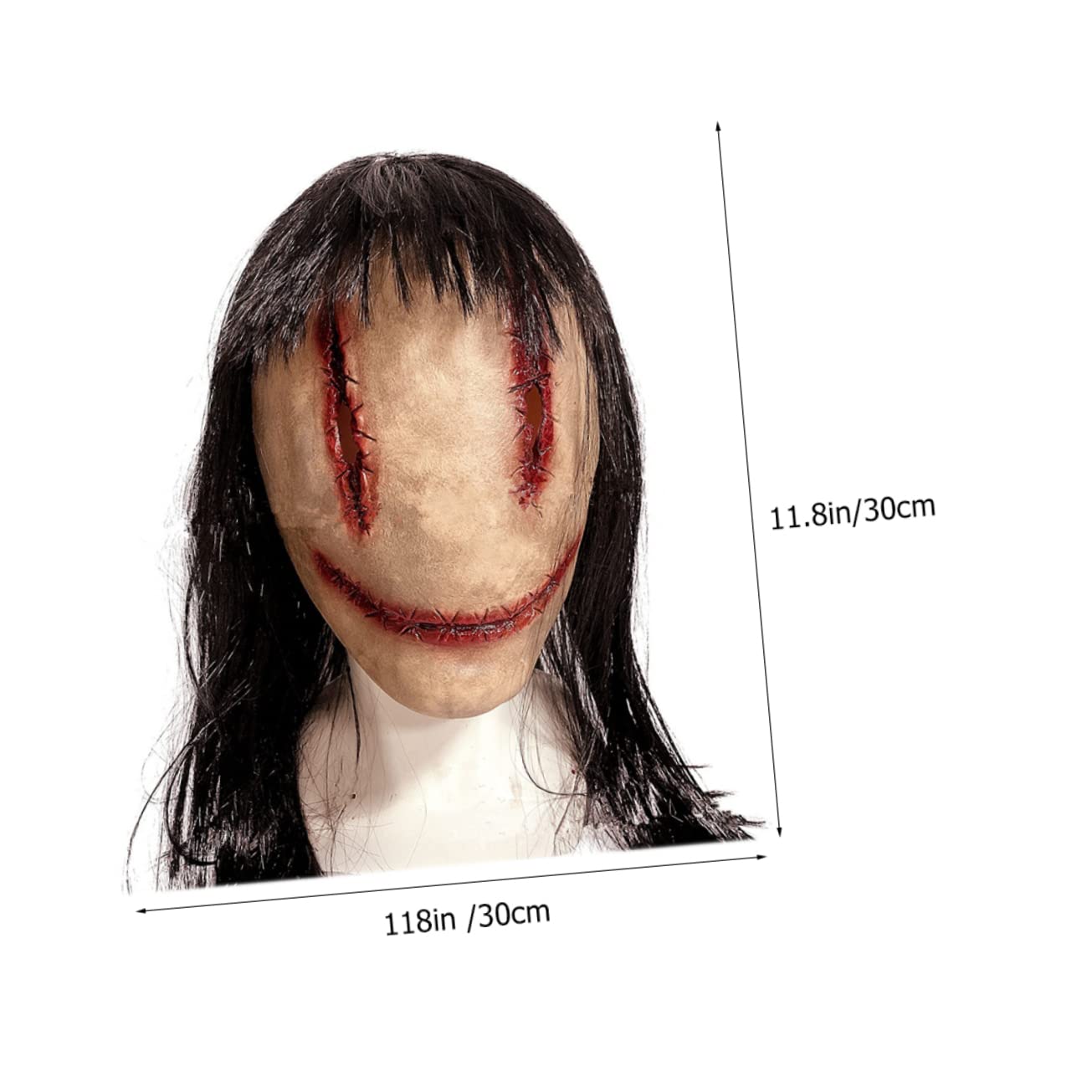 VICASKY Halloween Creepy Lifelike Ghost Mask Scary Costume Prop for Parties Breathable Material Eye-catching Design for Haunted House Decor