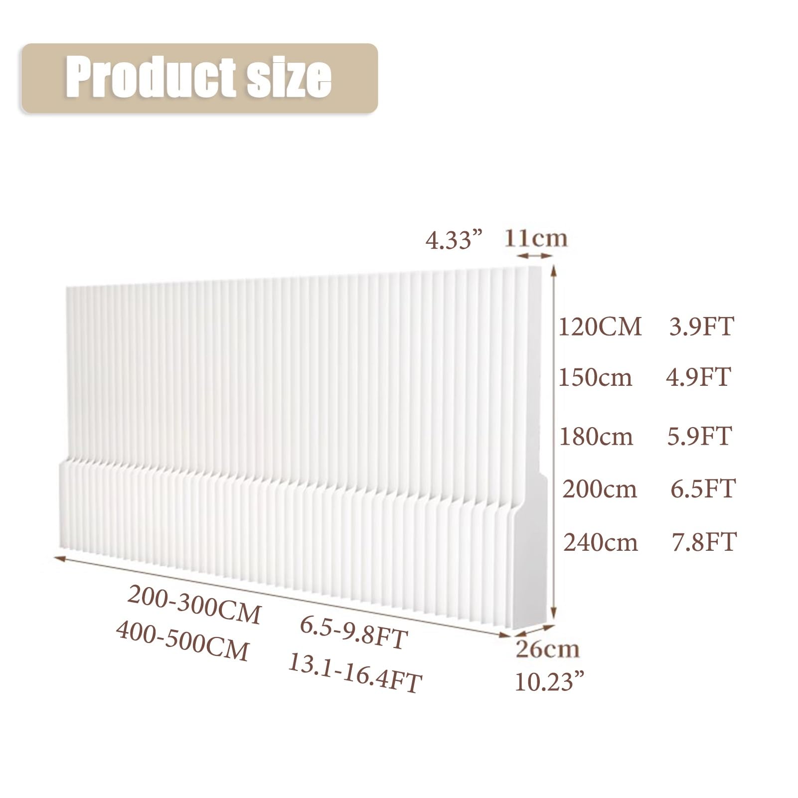 Biombo Divisor de Habitación Paper Screen Room Divider Flexible Paper Wall Partition, Foldable and Retractable Partition Wall， Suitable For Offices and Commercial Use(3x2m/9.8x6.5FT)