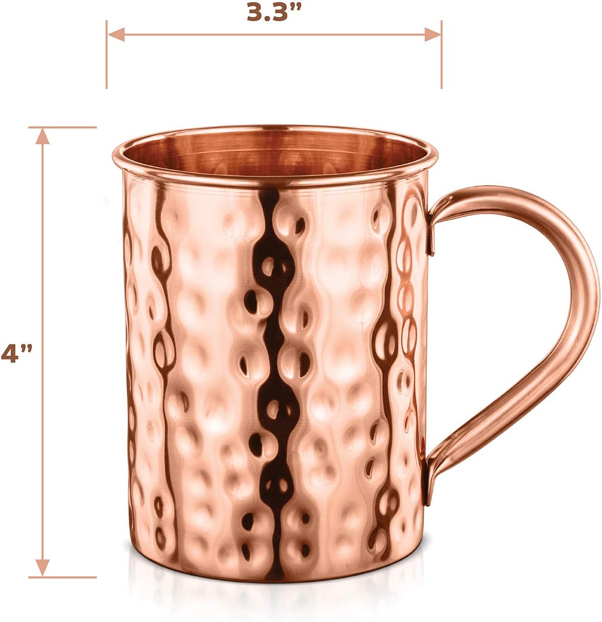 Avador® Set of 4 Handcrafted 100% Pure Copper Moscow Mule Mugs with Straws Hammered Finish 16 Oz. Elegant Modern Set for Special Occasions | Gifting | Wedding Favors | Beverage Tasting