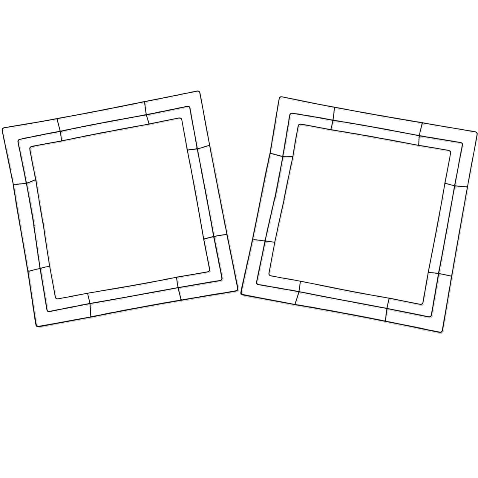 JStnana 2 Pack 16 Inch Wire Wreath Frame for Crafts, Square Shaped Metal Wreath Form Floral Flower Wreaths Frames for Christmas New Year Valentines