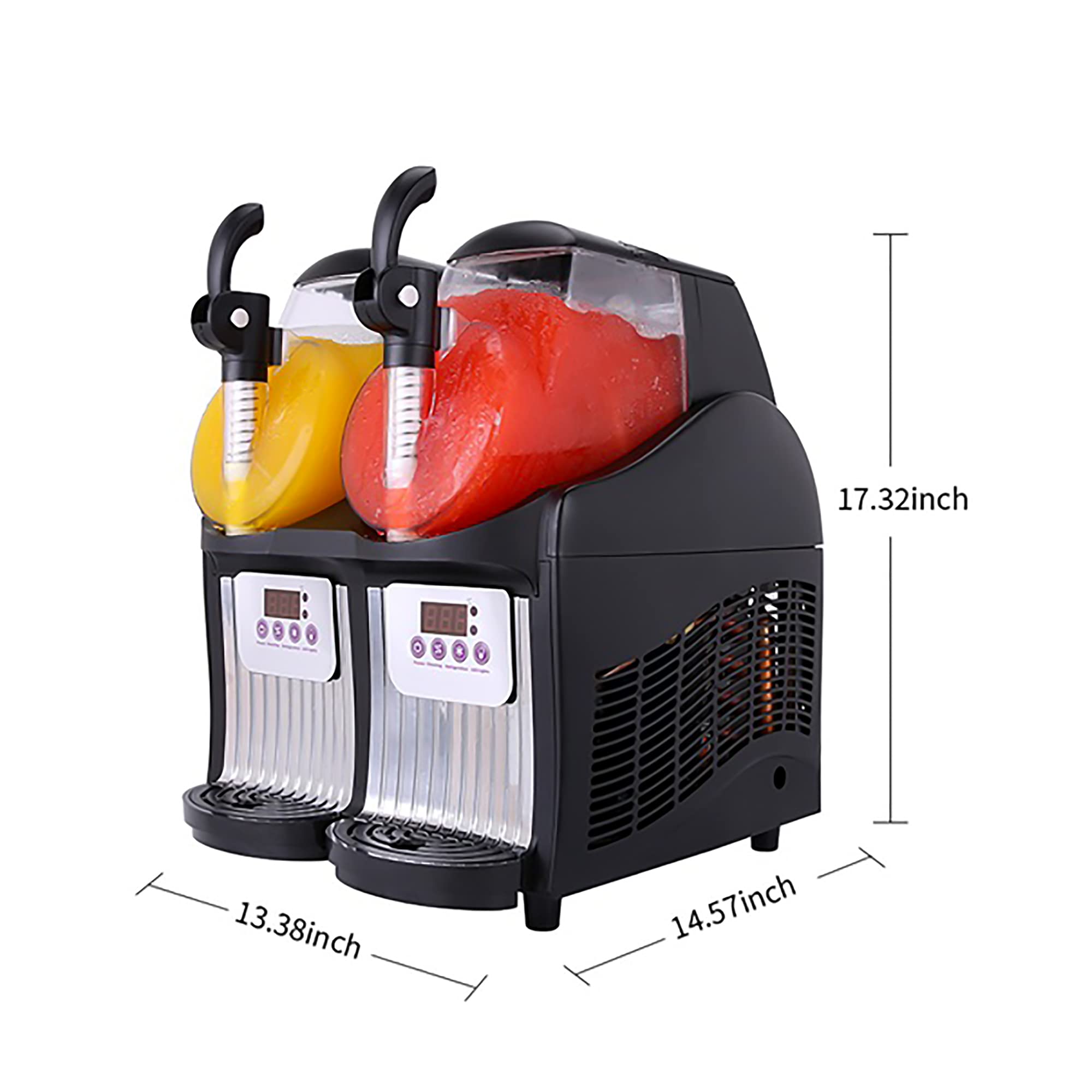 Máquina Comercial de granizados, máquina de Bebidas frías de 2 Tanques de 2,5 l, dispensador de Bebidas eléctricas de 300 W, máquina Profesional de granizados, máquina de granizados fríos de Acero in