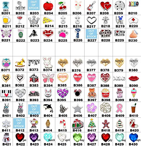 Stainless Steel Floating Locket Necklace With 6 Charms And Matching Chain (Rose Gold Toggle Heart) By Bgf247® #TOP3