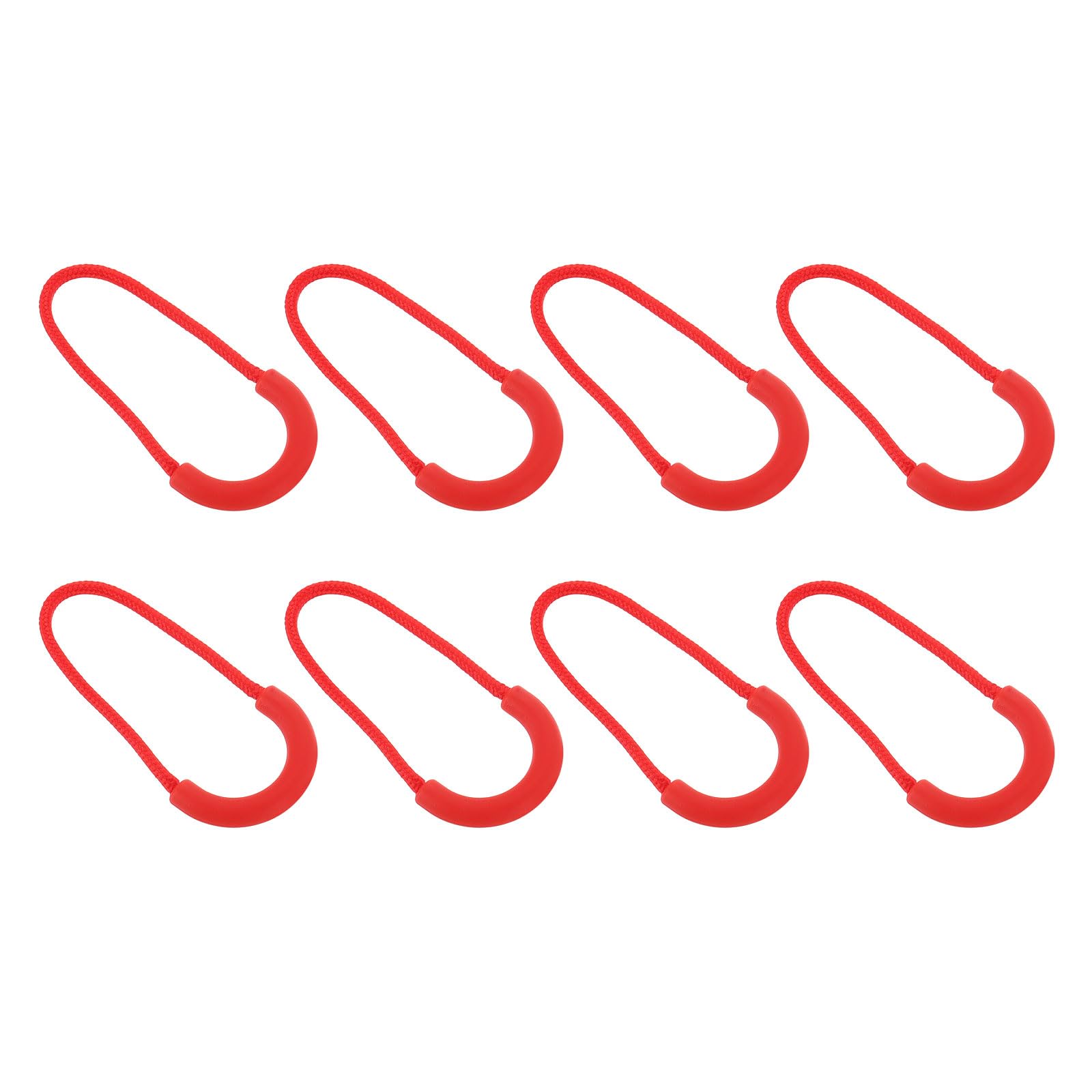 sourcing map 16Pcs Zipper Pulls Replacement, U-Shape Zipper Pull Cord Extender, Fix Tab Tag Extender for Luggage Backpack Jacket Handbags, 63.5mm Red โ image 1