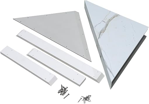 Palisade Vinyl Shower Bench in Carrara Marble/Urban Glacier | Waterproof Corner Shower Bench