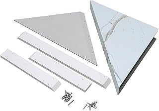 Palisade Vinyl Waterproof Corner Shower Bench in Carrara Marble/Urban Glacier