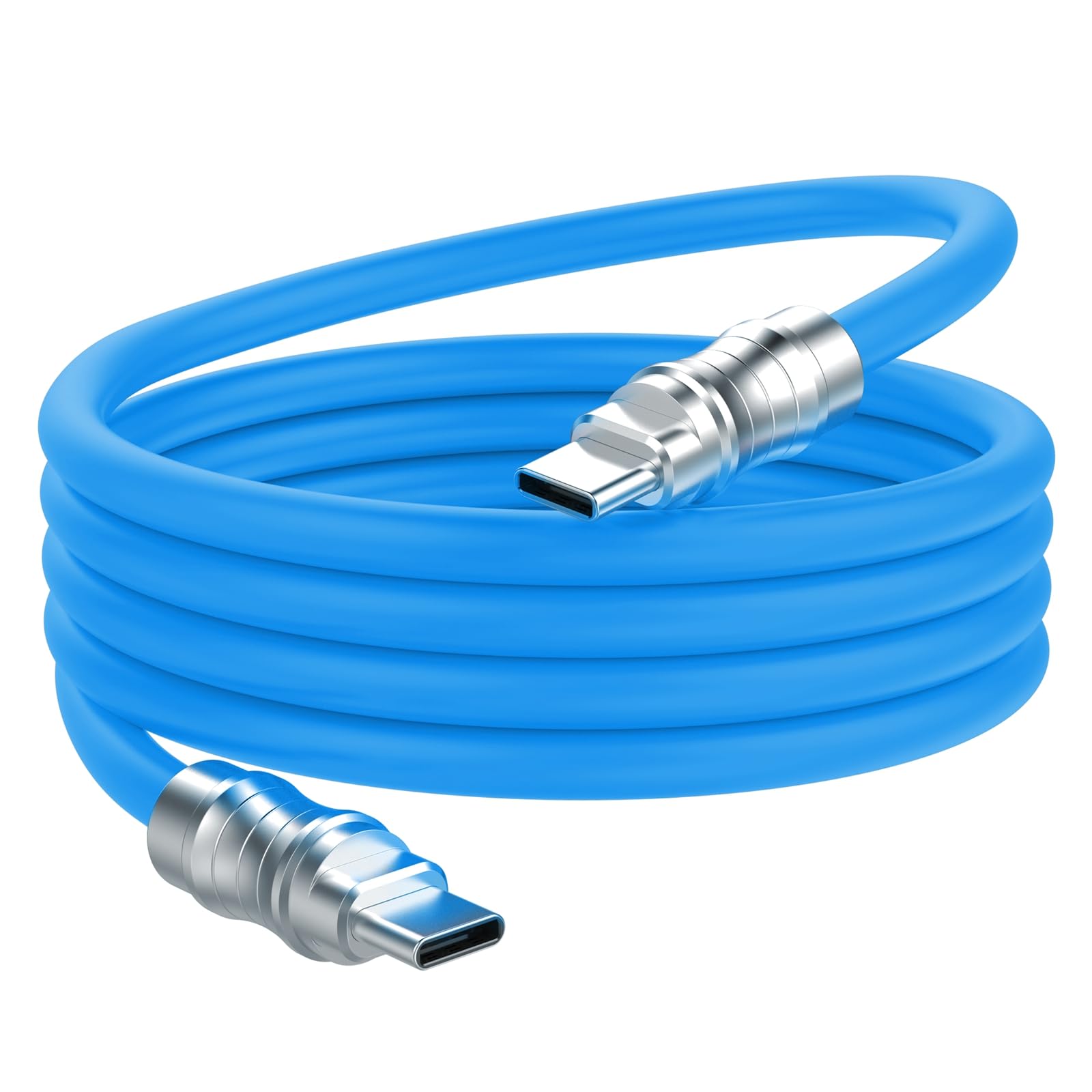 IYUANEPRO USB C to C 6.6FT, Ultra Flexible & Soft USB Type C 100W Fast Charging Cable, PD Data Transfer for Phones, Tablets, Laptops (Blue)