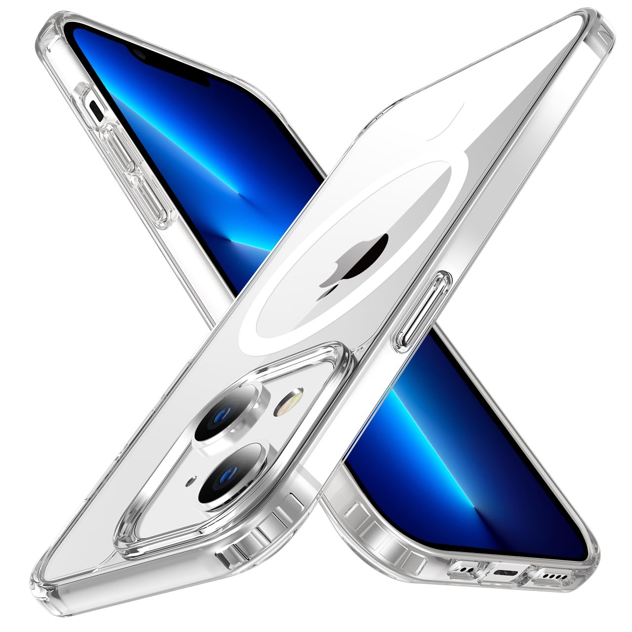 tigratigro Cover Magnetica per iPhone 13, Compatibile con MagSafe Ricarica Wireless, Anti Ingiallimento, Antiurto di Grado Militare, Custodia magnetica, Retro Antigraffio Trasparente