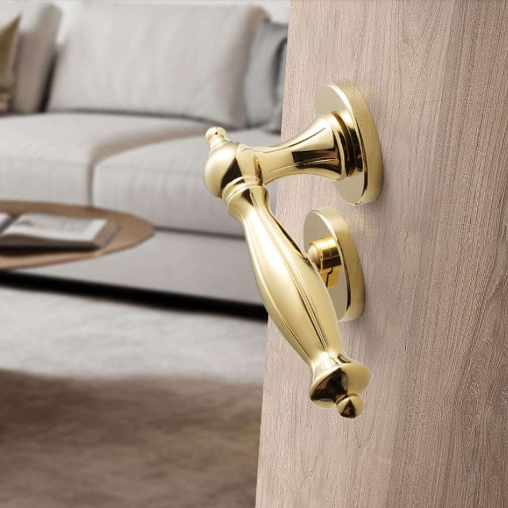 Door Knob Lever Light Luxury Mute Magnetic Wooden Door Lock Door Levers Indoor Door Handle with Key for Bedroom Or Bathroom Door Lock with Handle