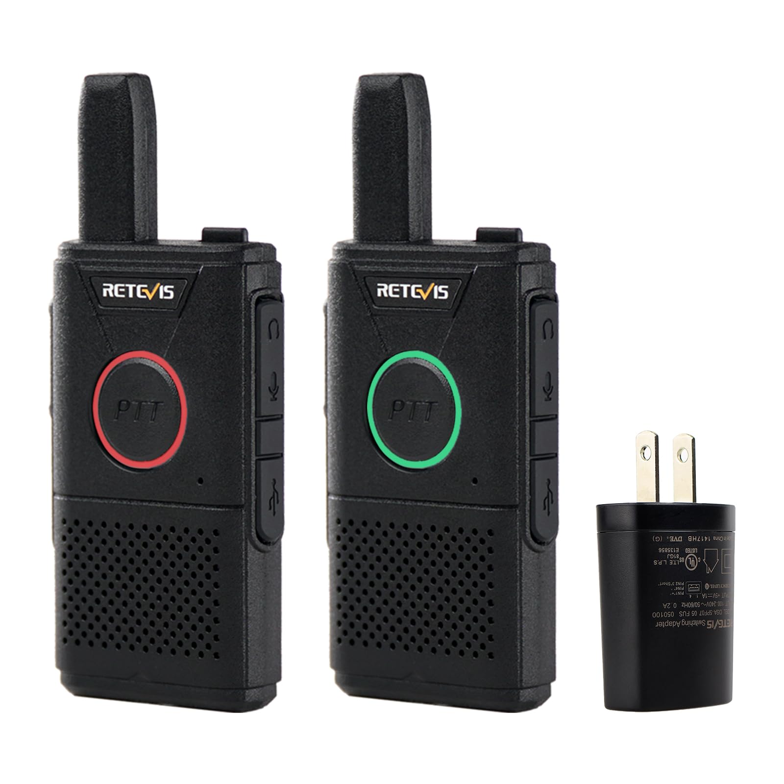 Photo 1 of Retevis RT18 Rechargeable Walkie Talkies, Portable FRS Two-Way Radios, Dual PTT, VOX, Metal Clip, Small Mini Walkie-Talkie for Adults Seniors Elderly Family Camping Hiking Outdoor Trip(2 Pack)