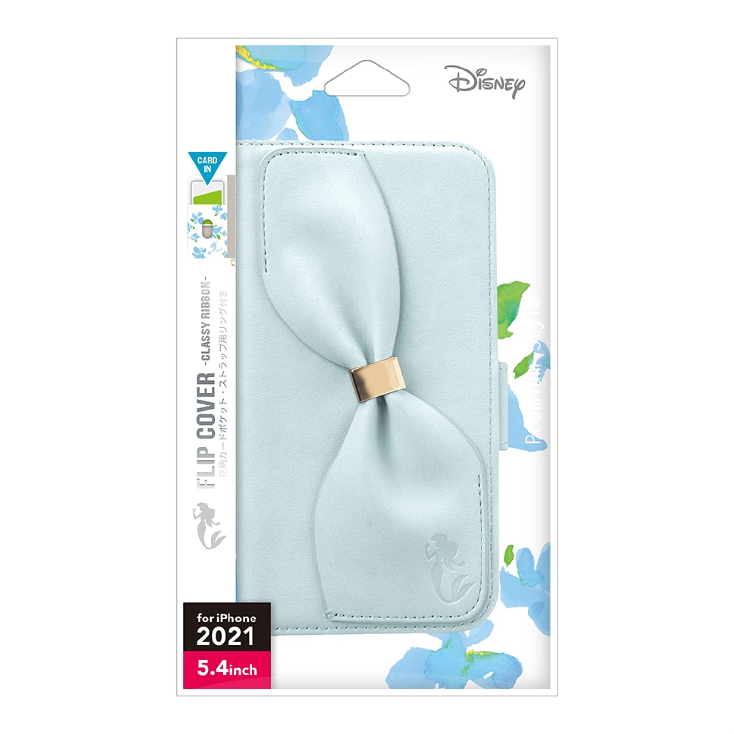 PGA PG-DFP21J07ARL フリップカバー Disney アリエル〔iPhone 13 mini用〕