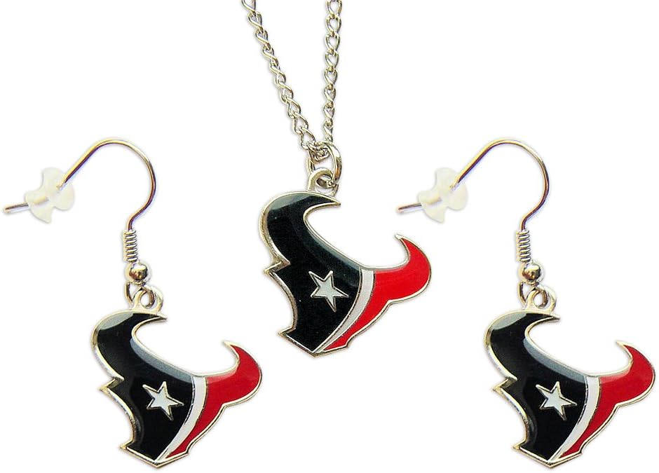 Aminco NFL Houston Texans Logo Earrings & Pendant Set