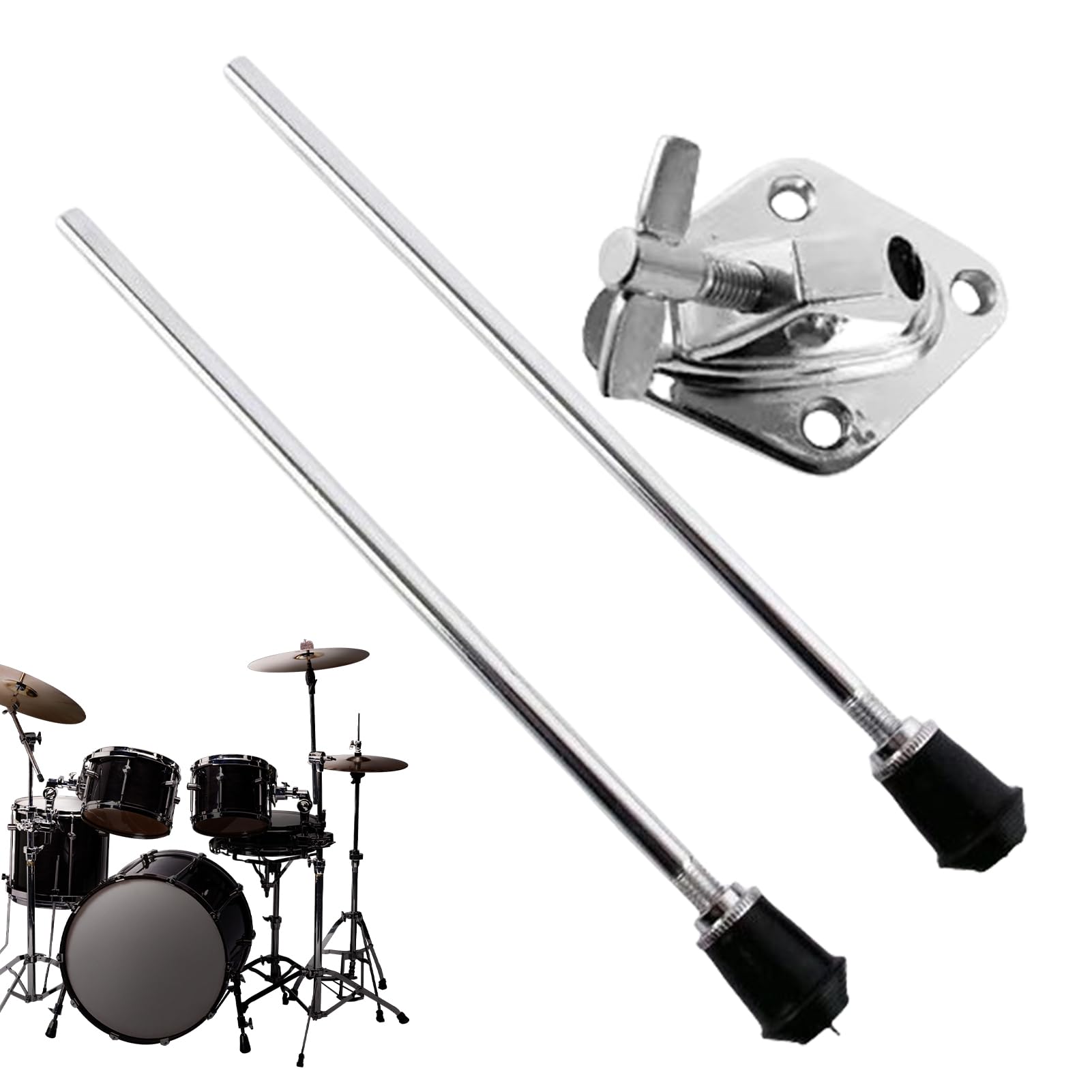 Supports de grosse caisse, pieds de grosse caisse,2X supports de support de batterie - Support de pieds de tambour en métal antidérapant, accessoire d'instrument de musique professionnel