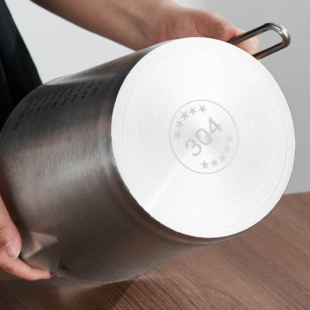 Brocca Graduata 5 Litri in Acciaio Inox, Misurino Spesso, Caraffa per Schiumare Il Latte, Bicchiere Graduato a Bocca Larga, Brocca per Il Latte per Cucina E Bar