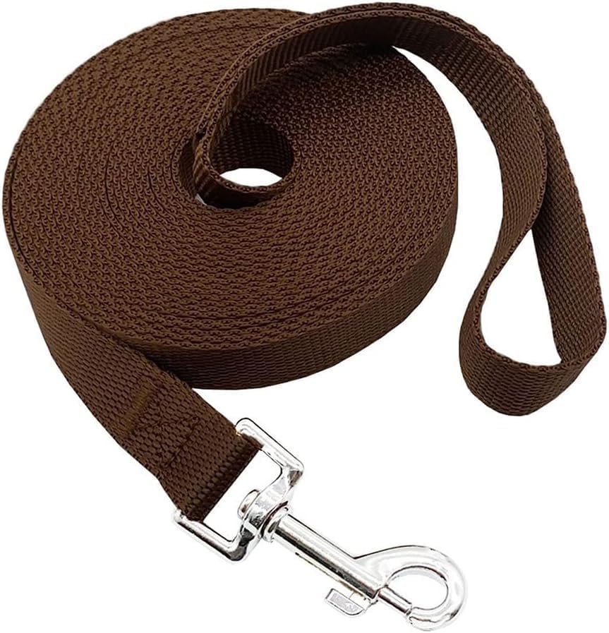 Nylon Training Dog Leash for Small Medium Large Dogs, 15ft 20ft 30ft 50ft 100ft Long Leash Dog/Puppy Lead for Obedience Recall Training, Camping
