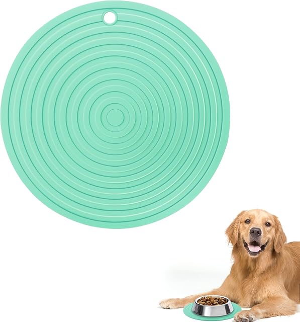 Dog Cat Bowl Mat, Waterproof Pet Food Mat, Non-Slip Silicone Pet Feeding Mat to Prevent Food and Water Overflow Suitable for Medium and Small Pets