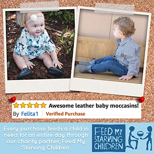image for BirdRock Baby Fringeless Moccasins - Genuine Leather Boys and Girls Sh