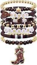 Western Cowgirl Bracelets for Women, Howdy Cowgirl Stackable Beaded Stretch Bracelets Western Country Boho with Boots Charms and Hats Charms Christmas Birthday Gifts