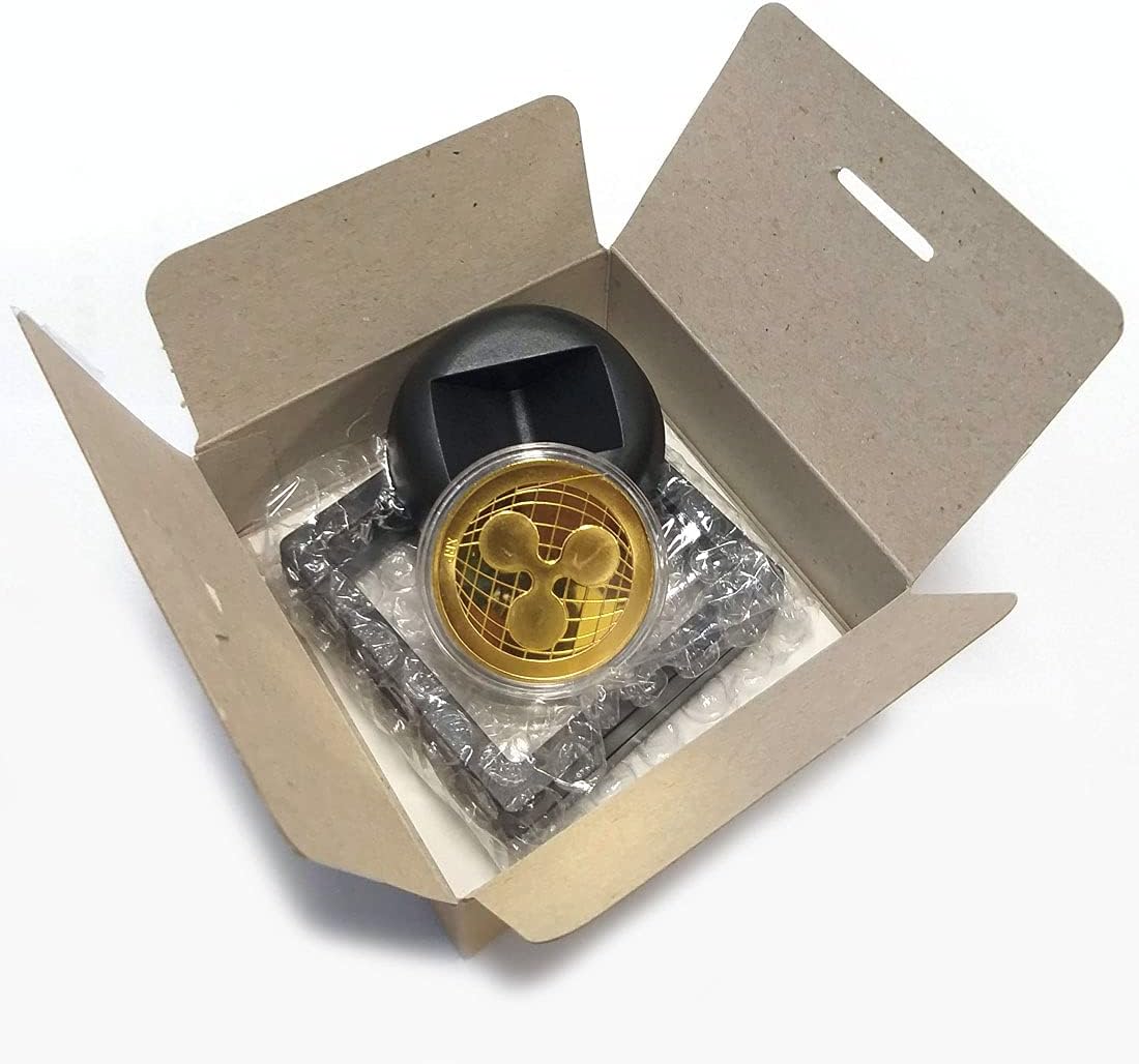 GARASANI Ripplecoin Set with Display Item Case and Box, Home Room Office Decoration Collector's Set (Ripple Gold)