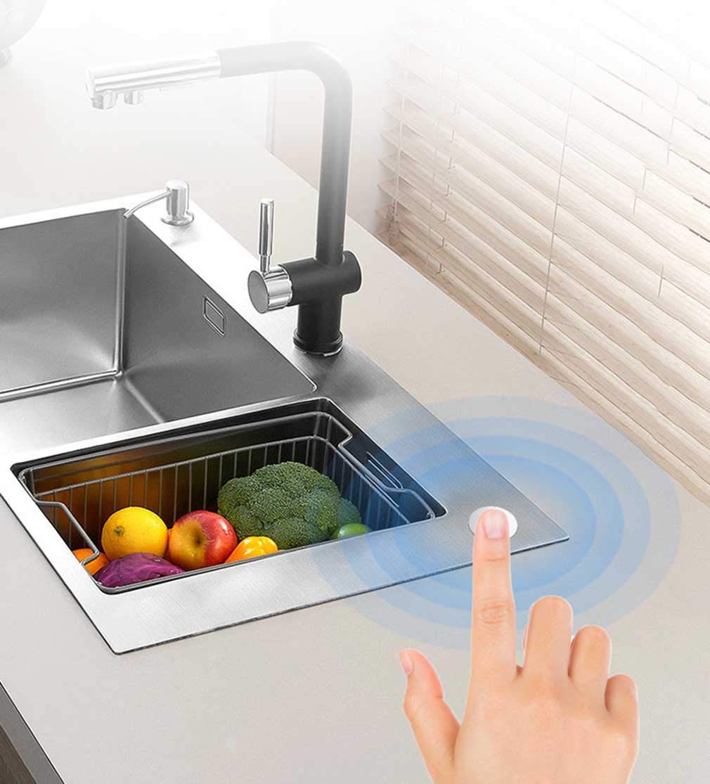 Durable Broyeur d'évier Éliminateur de Déchets Pratique,Poussoir pour déchets Verts,Protection Anti-surchauffe et Anti-Surcharge Protection Contre Les bruits Cuisine, Black