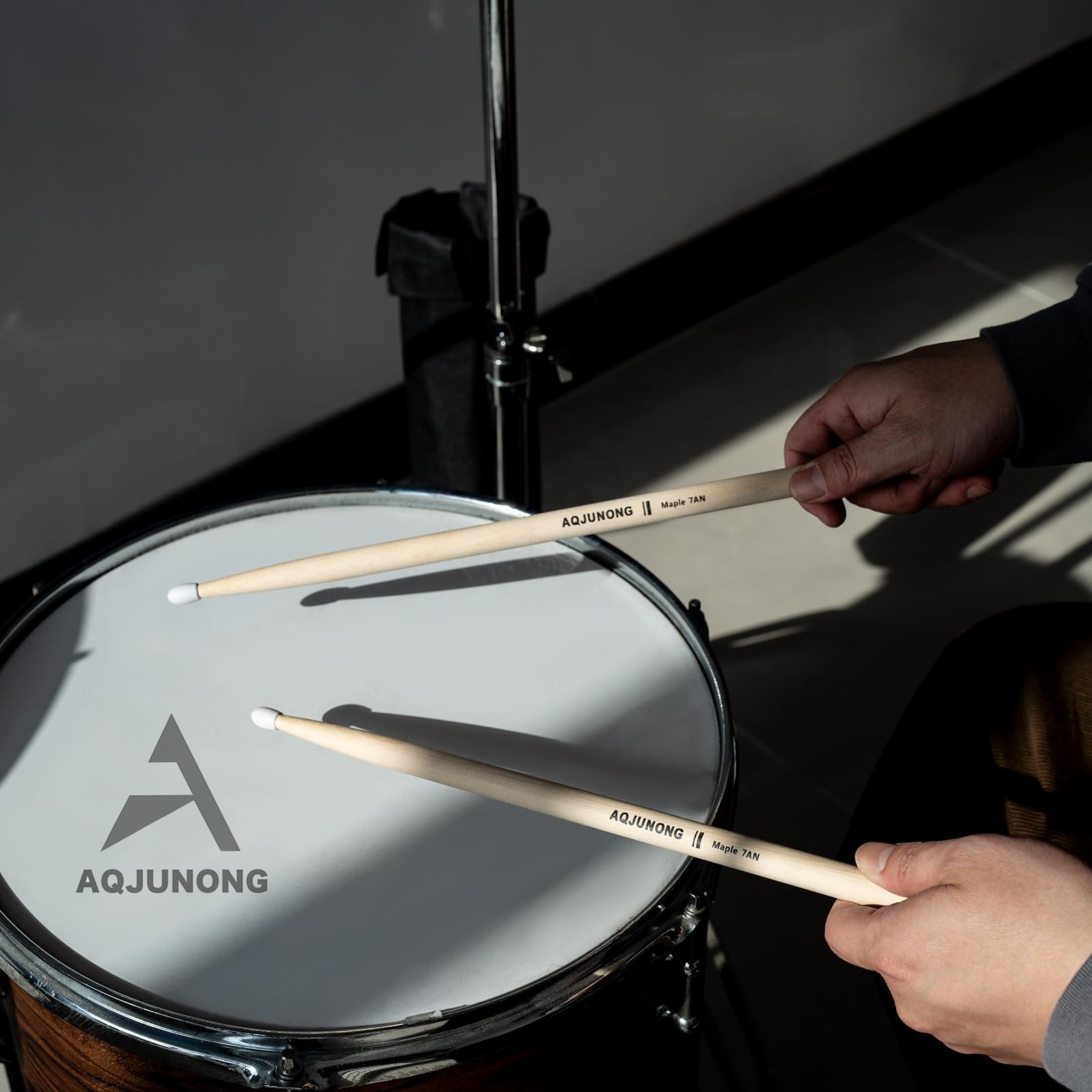 Baquetas de batería 7A, juego de baquetas de nailon para batería acústica o electrónica, baquetas de arce 7A para bateristas y principiantes (12 pares)