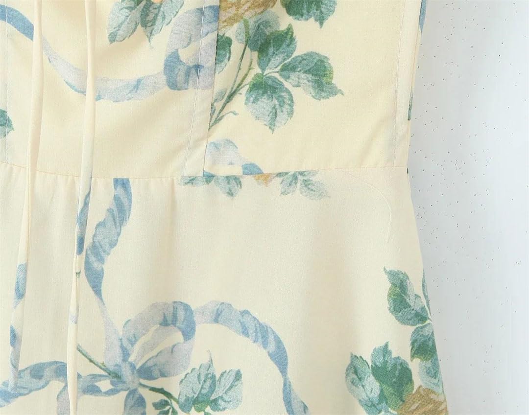 Vestido largo midi con tirantes delgados y estampado floral para mujer