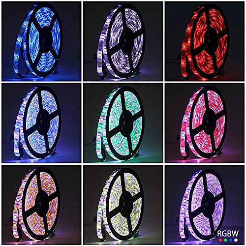 Tira LED RGBWW 5m con control remoto y adaptador 12V 3A miniatura 5