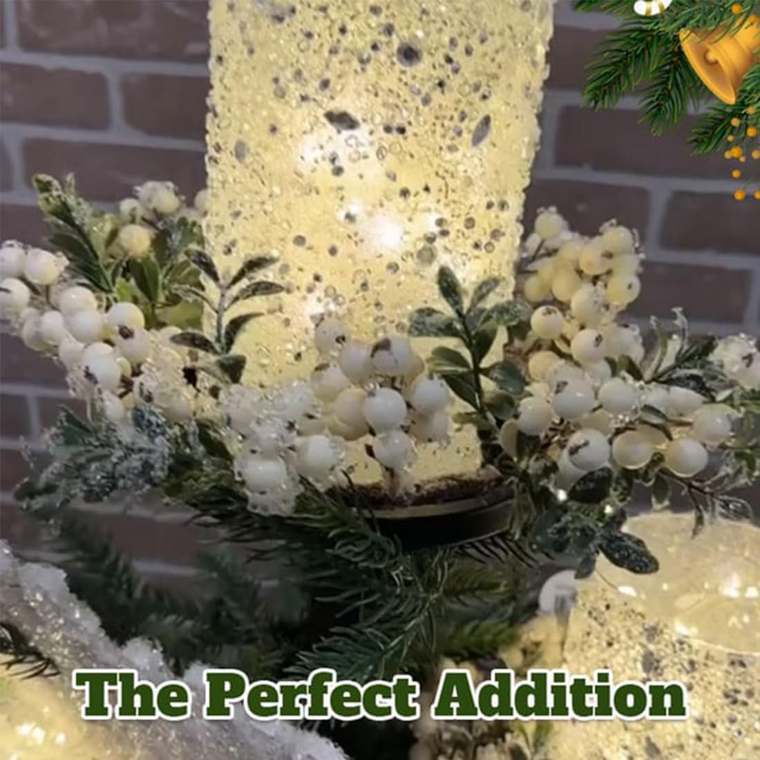 Triple Tree Topper Shelf for Christmas Tree, 24/36In Metal Triple Trees Topper Stand, Black Candle Holder with LED Crystal Candle, Unique Topper Shelf for Christmas Indoor Outdoor Decor (24”*2)