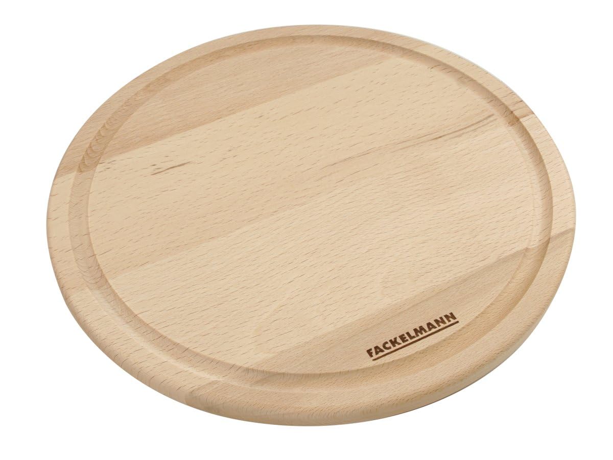 Fackelmann Fair FSC Beech Cutting Board, Chopping Board, Round, 24cm⌀, Light Brown/Natural