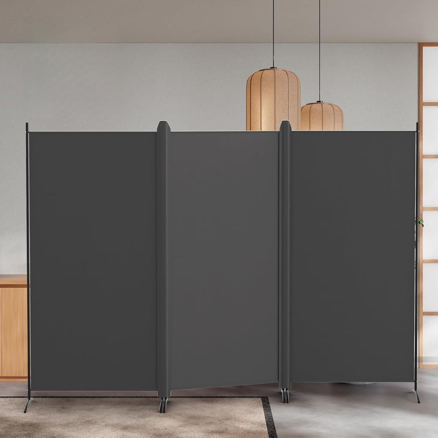 Amazon｜パーテーション 3連自立式 高さ1.8m×幅2.6m グレー カバー