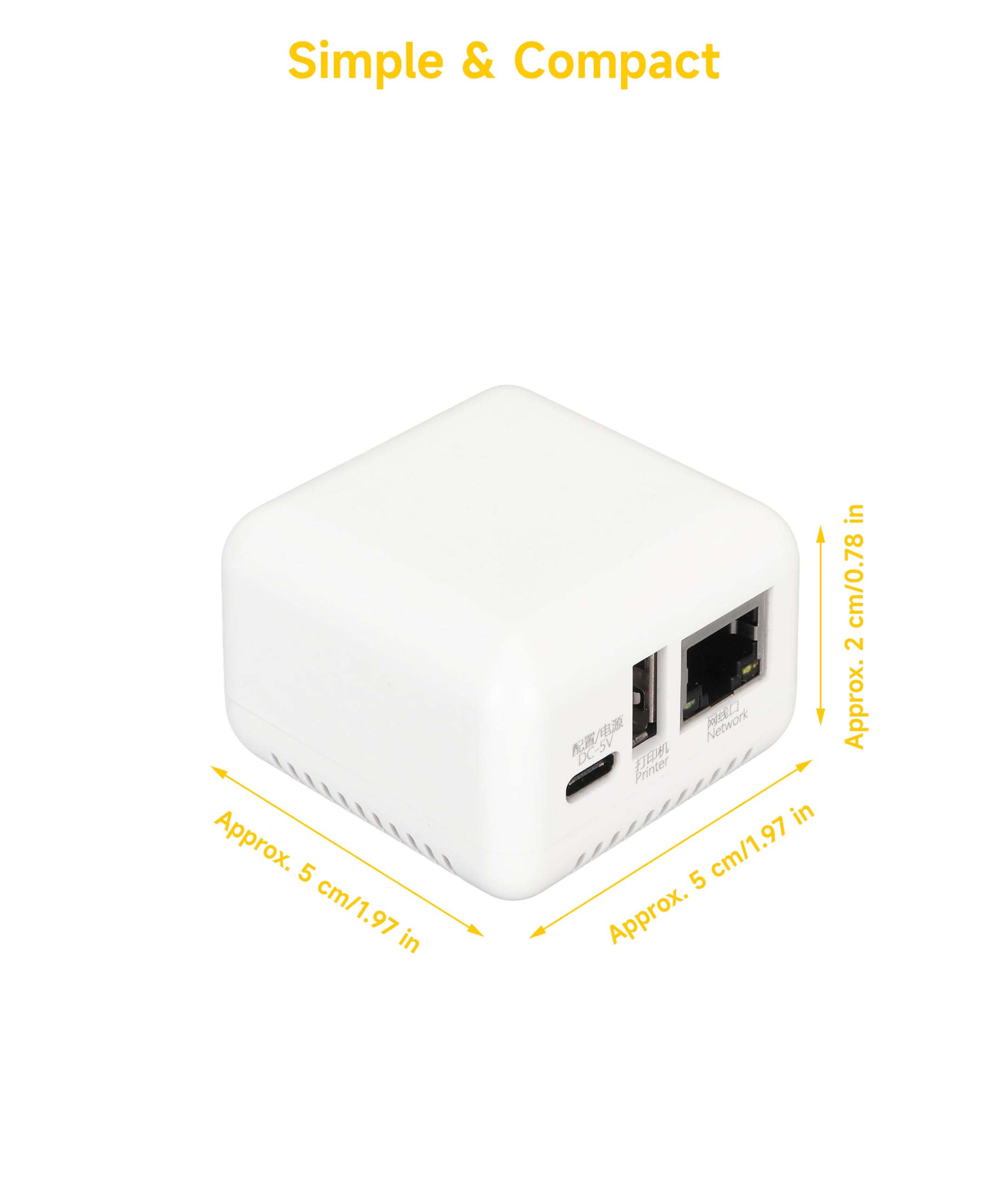Gugxiom Server di Stampa USB, Server di Stampa LAN Condivisibile, Server di Stampa USB 2.0 per Windows XP per Android per Linux 3.4 per iOS, Massimo 256 GB (Scheda di Memoria
