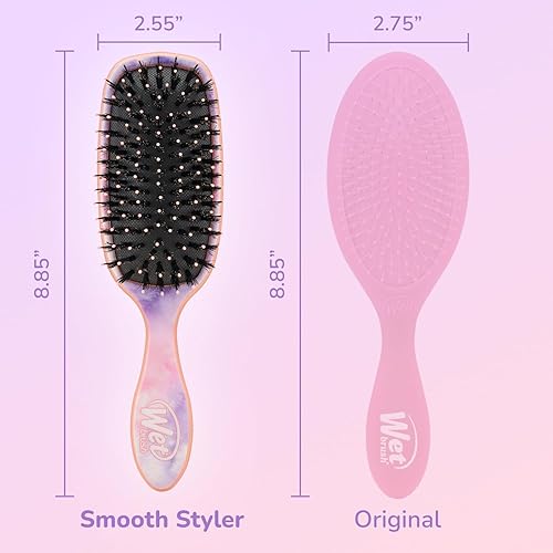 Miniatura 5 de Wet Brush - Cepillo de pelo realzador de brillo y desenredante, con cerdas ultra suaves, con aceite natural de argán, para cabello liso, mojado o