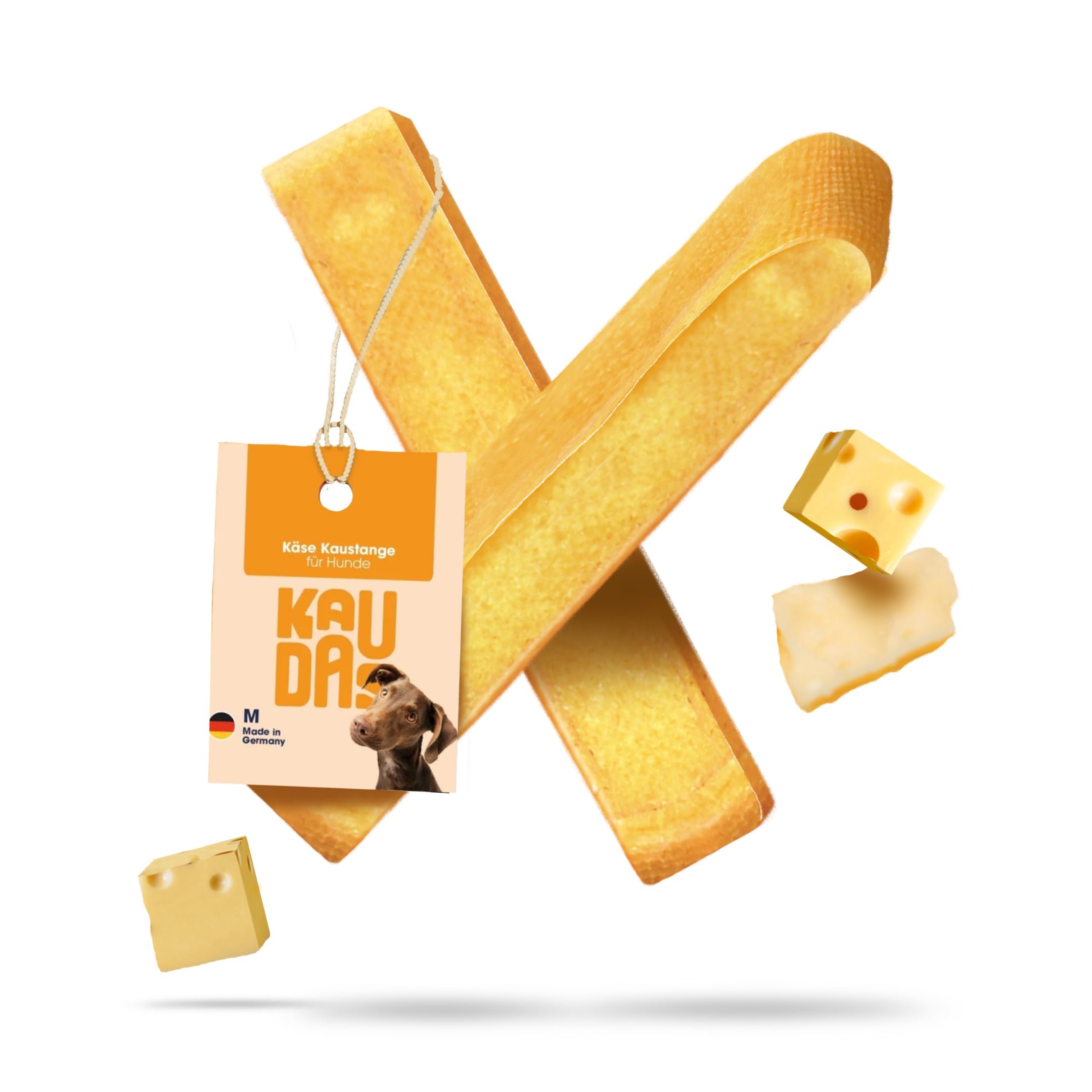 Knabber Kaustange Käse – 5 x L Kauknochen Hund bis 22,7 kg aus 100% getrocknetem Hartkäse, Zahnreinigende Kaustange Hund für Stressabbau & Beschäftigung – ohne künstliche Zusatzstoffe