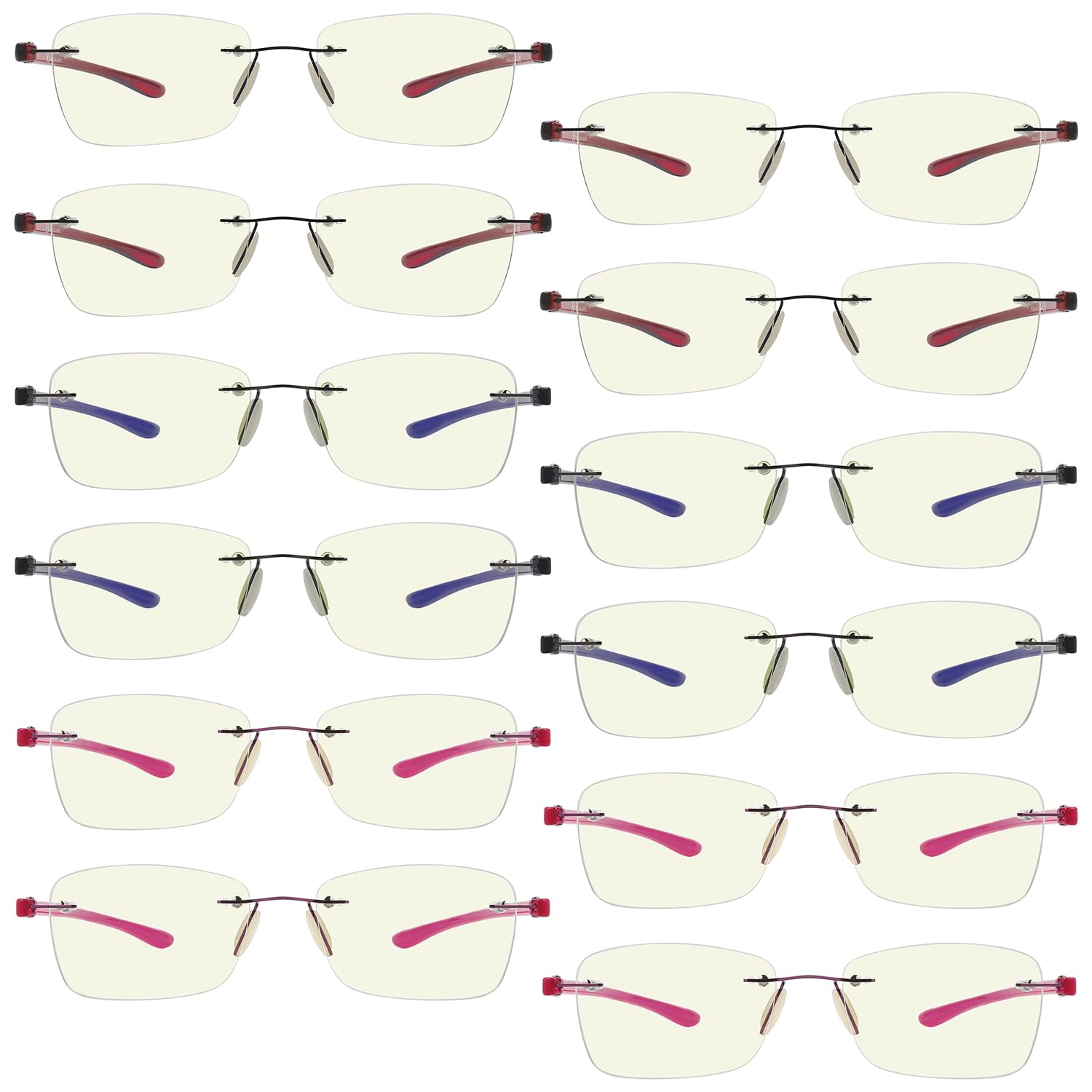 Eyekepper 12 Pack Blue Light Blocking Eyeglasses Rimless Computer for Men Women 0 00