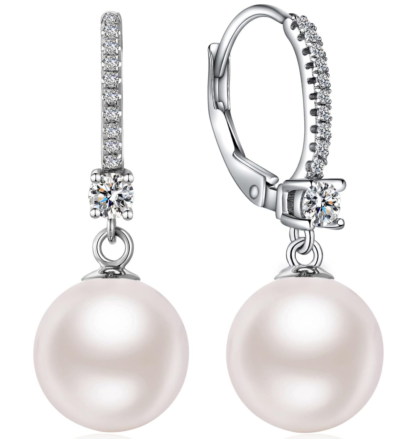 jiamiaoi Perlenohrringe Silber 925 Hängend Perlen Ohrringe Silber Hängend Damen Ohrringe Perle Hängende Ohrringe Perlen Schmuck