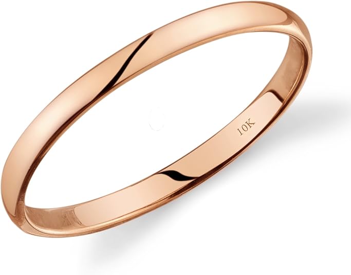 10k Rose Gold Light Comfort Fit 2mm Wedding Band Size 6: Buy Online at Best Price in UAE