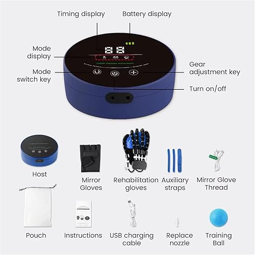 Miniatura 9 de Rehabilitation Robot Glove, Finger Training Rehab Orthotics, Stroke Hemiplegia Hand Splint Assistive Gloves Training Equipment