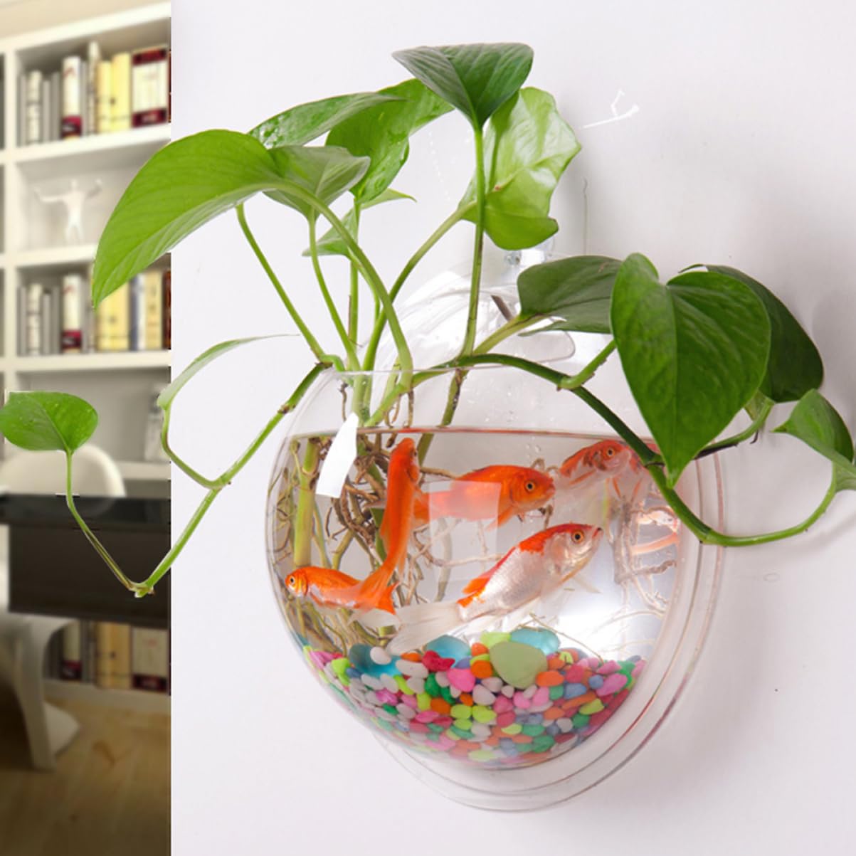 Amosfun 2 Piezas De Arreglo Floral para Pecera Montado En La Pared Floreros Decorativos Maceta para Plantas De Aire Planta De Pared Terrario Acuarios Colgantes Macetero Hidropónico