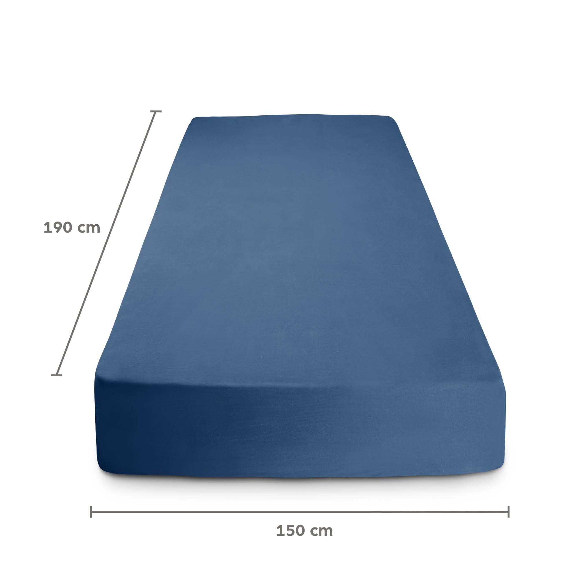 Lenzuola Matrimoniali con Angoli 150x190 cm Blu Navy in Microfibra per Letto con Materasso fino a 30cm Tessuto Anti-Acaro e Ipoallergenico di Alta Qualità Morbido e Lavabile in Lavatrice