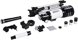 CIADAZ Refrator astronômico de grande abertura de 70 mm Telescópio portátil de distância focal de 300 mm Telescópio terrestre e astronômico com filtro lunar Tripé Finderscope