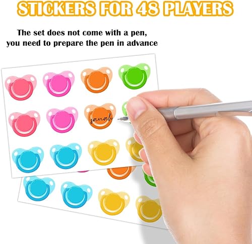 Miniatura 5 de Divertidos juegos de pines para baby shower, pin la calcomanía en el juego de pañales, Pin de cumpleaños para niñas para baby shower, juego de baby