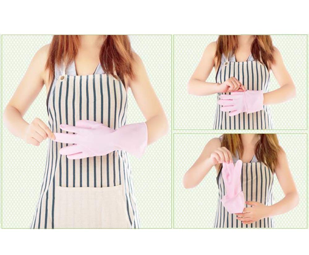 Gants de vaisselle roses en tea tree pour soin de la peau