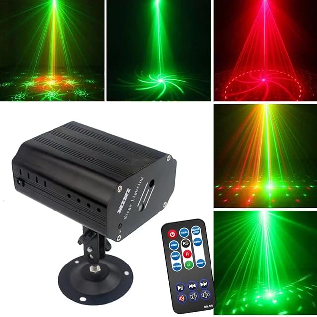 Party Lights,Disco Lights, Sound Activated Dj Lights Flash Strobe Lights Projector with Remote Control for Parties Birthday Gift Karaoke KTV Bar Dance Christmas Halloween Party Decorations