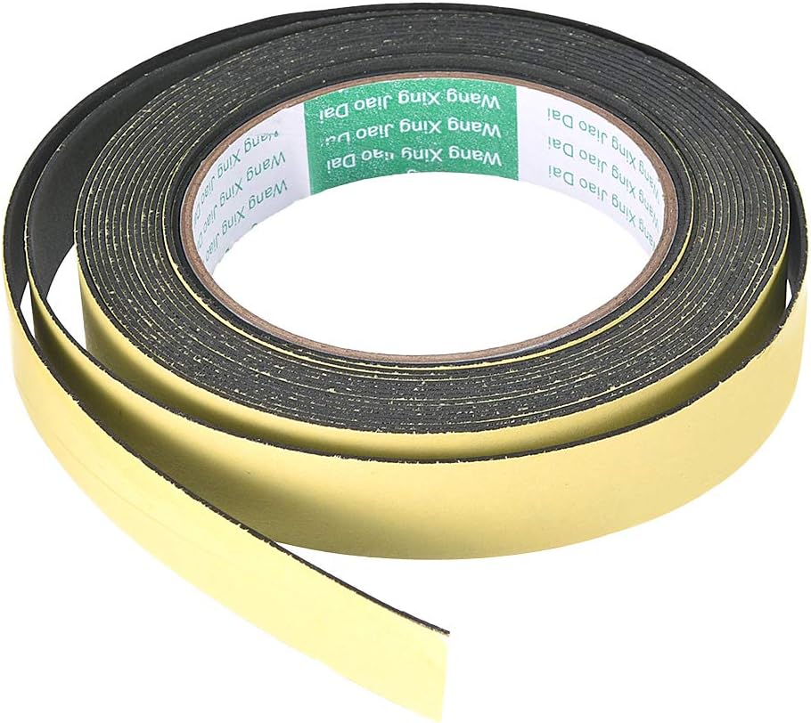 sourcing map Sealing Foam Tape 20mm Wide 1mm Thick 5m/16.4ft Long, Self