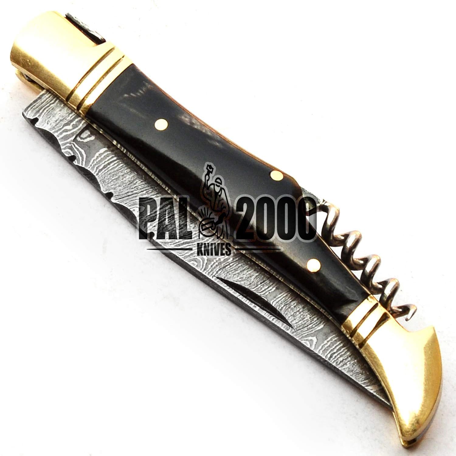 PAL 2000 KNIVES Coltello pieghevole - Coltello tascabile fatto a mano in acciaio di Damasco KNI-9800